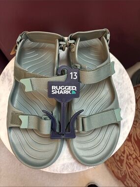 Rugged Shark Men’s Olive Green Adjustable Sandals